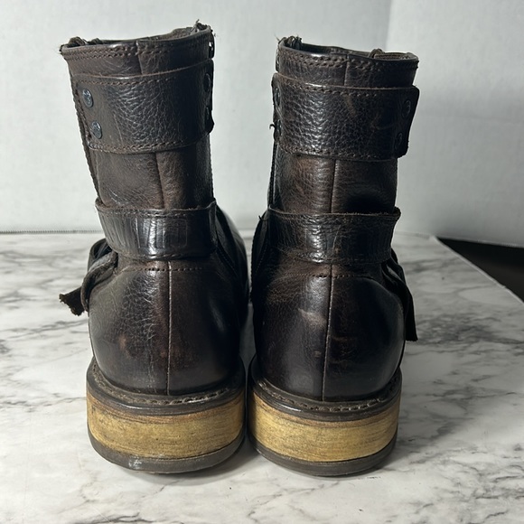 Men’s Harley-Davidson brown leather ankle zip on boots VIBRAM soles SZ 10.5 - Picture 4 of 10